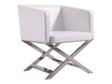 Hollywood Lounge Accent Chair in White and Polished Chrome by Manhattan Comfort at Eve Furniture