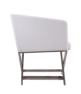 Hollywood Lounge Accent Chair in White and Polished Chrome (set of 2) by Manhattan Comfort at Eve Furniture