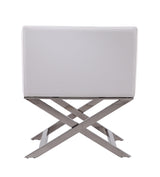 Hollywood Lounge Accent Chair in White and Polished Chrome (set of 2) by Manhattan Comfort at Eve Furniture