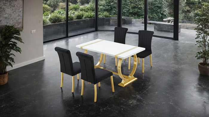 Holstebro Gold/Black Side Chair Set of 2 by Furniture of America at Eve Furniture