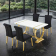 Holstebro Gold/White/Black 5-Piece Dining Room Set by Furniture of America at Eve Furniture