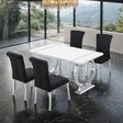 Holstebro Silver/Black 5-Piece Dining Room Set by Furniture of America at Eve Furniture