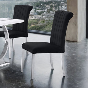 Holstebro Silver/Black Side Chair Set of 2 by Furniture of America at Eve Furniture