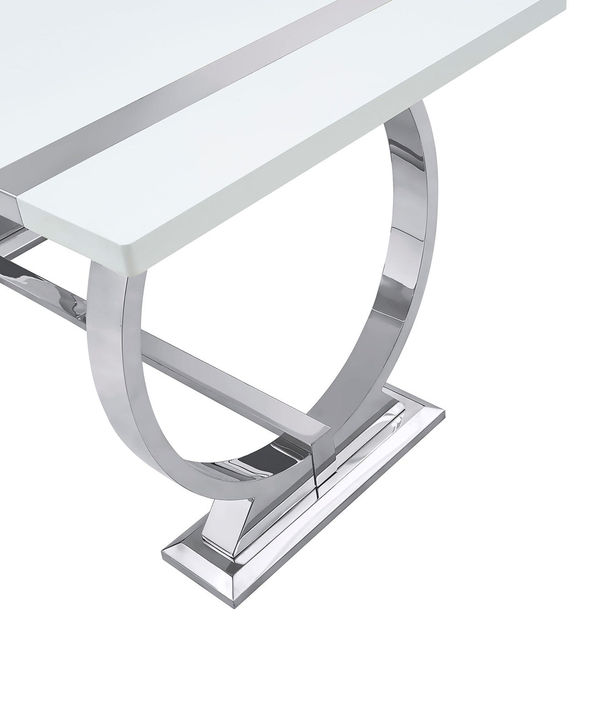 Holstebro Silver/White 60" Dining Table by Furniture of America at Eve Furniture