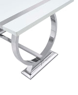 Holstebro Silver/White 60" Dining Table by Furniture of America at Eve Furniture