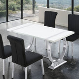 Holstebro Silver/White 60" Dining Table by Furniture of America at Eve Furniture