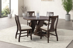 Holsworthy Espresso Round Dining Table Only by Furniture of America at Eve Furniture