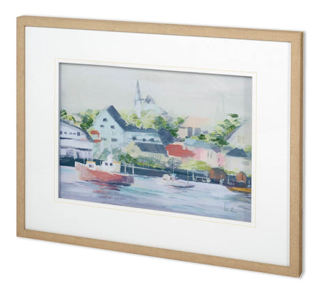 Home Port I by Mercana Studio a Hand Embellished Textured Framed Art Print Matted under Glass by Mercana at Eve Furniture