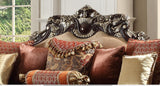 Homey Design HD-111 Dark Red Mahogany Sectional Sofa & 2 Chair (Clearance Sale) by Homey Design at Eve Furniture