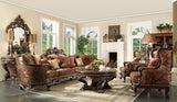 Homey Design HD-111 Dark Red Mahogany Sectional Sofa & 2 Chair (Clearance Sale) by Homey Design at Eve Furniture