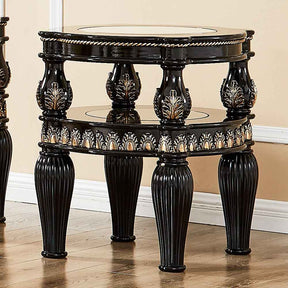 Homey Design HD-1208 Black Enamel Gold End Table by Homey Design at Eve Furniture