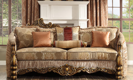 Homey Design HD-1601 in Metallic Antique Gold Sofa by Homey Design at Eve Furniture