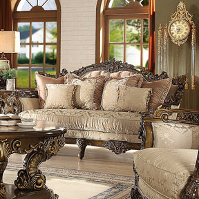 Homey Design HD-1609 Metallic Antique Gold Perfect Brown Loveseat by Homey Design at Eve Furniture