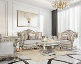 Homey Design HD-1609 Metallic Antique Gold/Perfect Brown Sofa by Homey Design at Eve Furniture