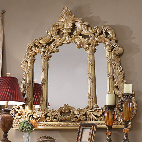 Homey Design HD-1801 Metallic Antique Gold Mirror by Homey Design at Eve Furniture
