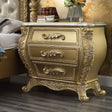 Homey Design HD-1801 Metallic Antique Gold Nightstand by Homey Design at Eve Furniture