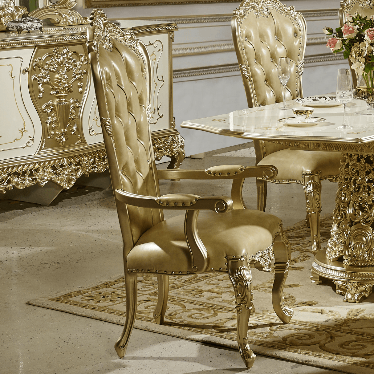Homey Design HD-1812 Champagne Buffet by Homey Design at Eve Furniture