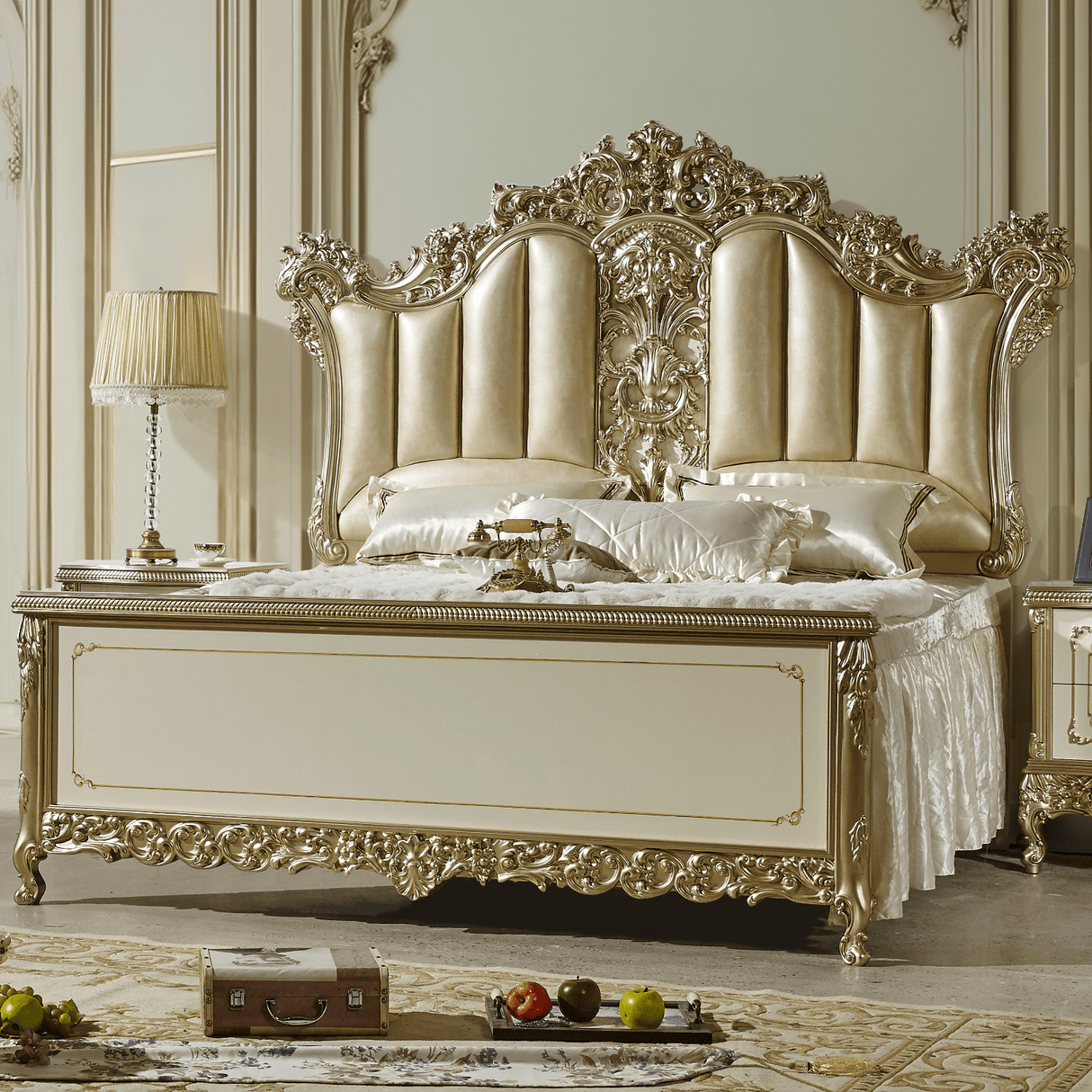 Homey Design HD-1812 Champagne Nightstand by Homey Design at Eve Furniture
