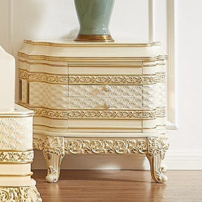 Homey Design HD-1882 Nightstand in Ivory/Gold HD-N1882 by Homey Design at Eve Furniture