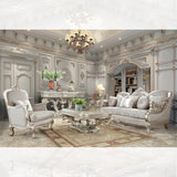 Homey Design HD-2662 Metallic Silver Sofa by Homey Design at Eve Furniture