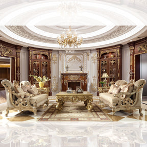 Homey Design HD-2663 Champagne Metallic Gold/Silver Blend 3-Piece Set by Homey Design at Eve Furniture