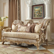 Homey Design HD-2663 Champagne Metallic Gold/Silver Blend Loveseat by Homey Design at Eve Furniture