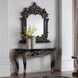 Homey Design HD-328B Ebony Black/Antique Gold Highlights Mirror by Homey Design at Eve Furniture