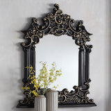Homey Design HD-328B Ebony Black/Antique Gold Highlights Mirror by Homey Design at Eve Furniture