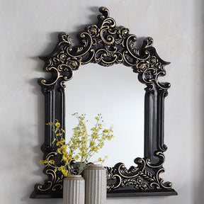 Homey Design HD-328B Ebony Black/Antique Gold Highlights Mirror by Homey Design at Eve Furniture