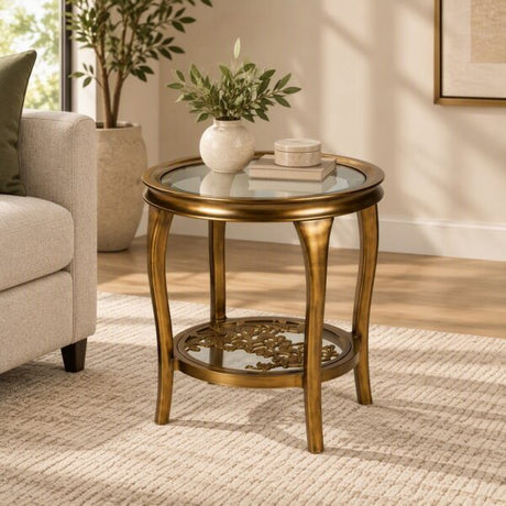 Homey Design HD-6119 Bronze End Table by Homey Design at Eve Furniture