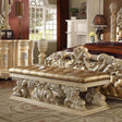 Homey Design HD-7266 Bisque with Silver Highlighting Bench by Homey Design at Eve Furniture