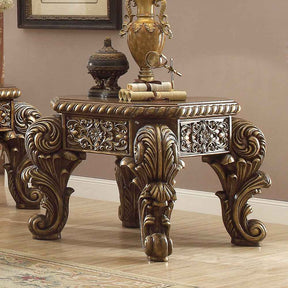 Homey Design HD-8011 Antique Gold Perfect Brown End Table by Homey Design at Eve Furniture