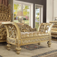 Homey Design HD-8016 Metallic Bright Gold Bench by Homey Design at Eve Furniture
