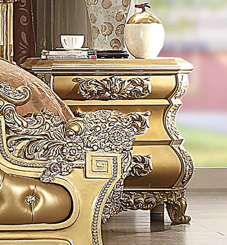 Homey Design HD-8016 Metallic Bright Gold Nightstand by Homey Design at Eve Furniture