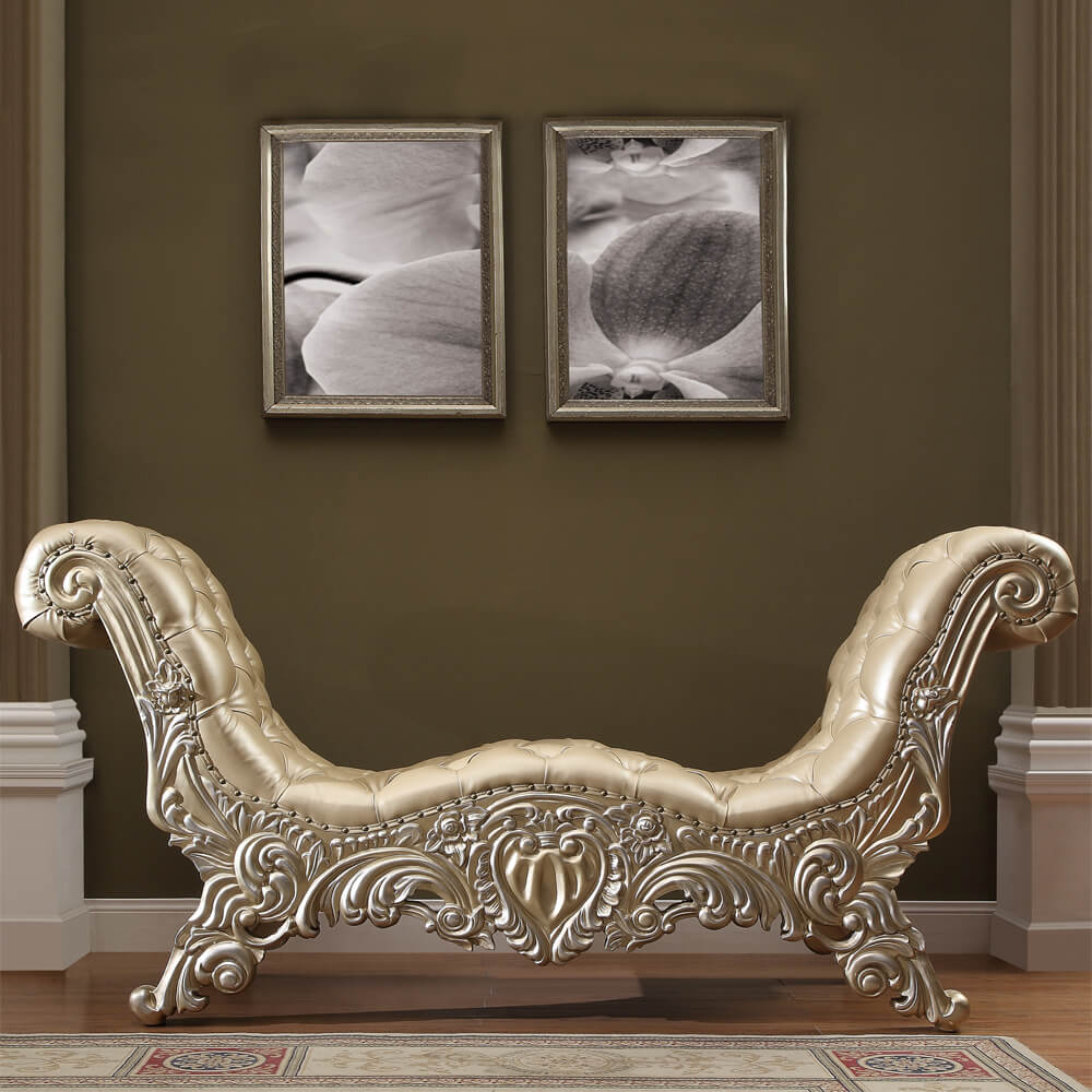 Homey Design HD-8022 Champagne Gold Bench by Homey Design at Eve Furniture
