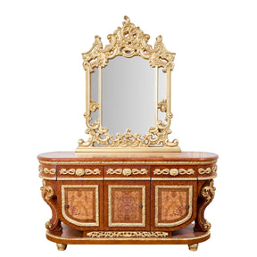 Homey Design HD-8024 Cherry Metallic Gold Buffet by Homey Design at Eve Furniture