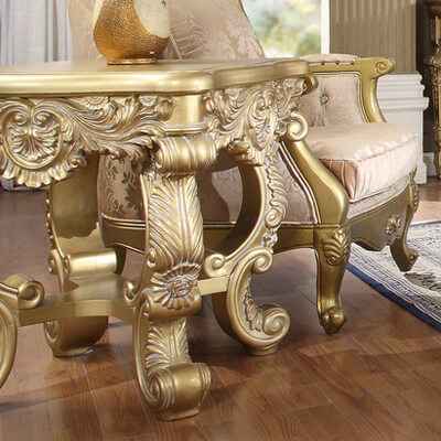 Homey Design HD-8086 Metallic Bright Gold End Table by Homey Design at Eve Furniture