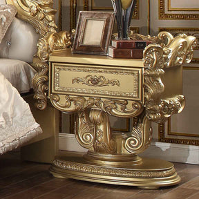 Homey Design HD-8086 Metallic Gold Nightstand by Homey Design at Eve Furniture