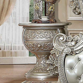Homey Design HD-8088 Metallic Silver Gold Highlights Nightstand by Homey Design at Eve Furniture