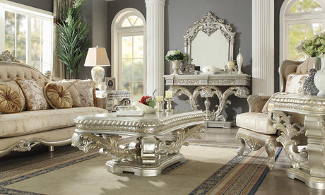 Homey Design HD-8088 Metallic Silver/Gold Highlights 3-Piece Coffee Table Set by Homey Design at Eve Furniture