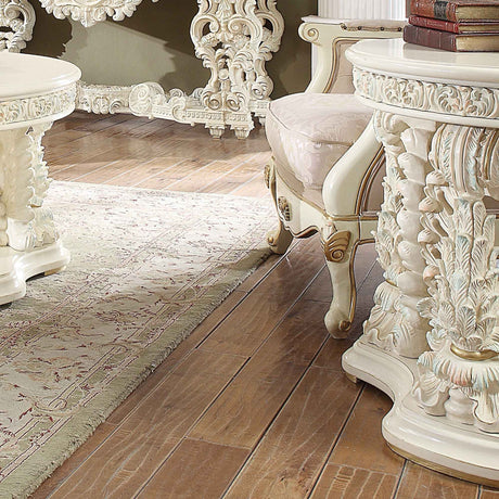 Homey Design HD-8089 White Gloss Pastel Highlights End Table by Homey Design at Eve Furniture