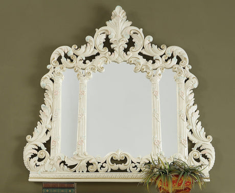 Homey Design HD-8089 White Gloss Pastel Highlights Mirror by Homey Design at Eve Furniture