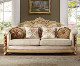 Homey Design HD-821 Rich Brown & Metallic Bright Gold Accent 3-Piece Set by Homey Design at Eve Furniture
