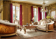 Homey Design HD-821 Rich Brown & Metallic Bright Gold Accent 3-Piece Set by Homey Design at Eve Furniture