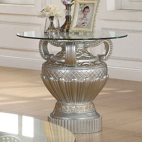 Homey Design HD-8908S Silver End Table by Homey Design at Eve Furniture