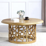 Homey Design HD-8913G Gold 3-Piece Coffee Table Set