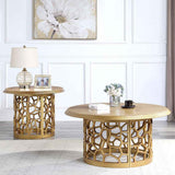 Homey Design HD-8913G Gold End Table by Homey Design at Eve Furniture