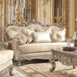Homey Design HD-8925 Metallic Antique Gold with Belle Silver Mix Champagne Loveseat by Homey Design at Eve Furniture