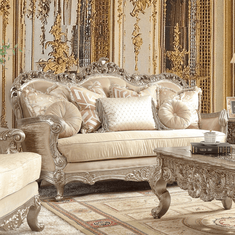 Homey Design HD-8925 Metallic Antique Gold with Belle Silver Mix Champagne 3-Piece Set by Homey Design at Eve Furniture