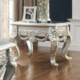 Homey Design HD-905 Belle Silver/Gold Highlight 3-Piece Side Coffee Table Set